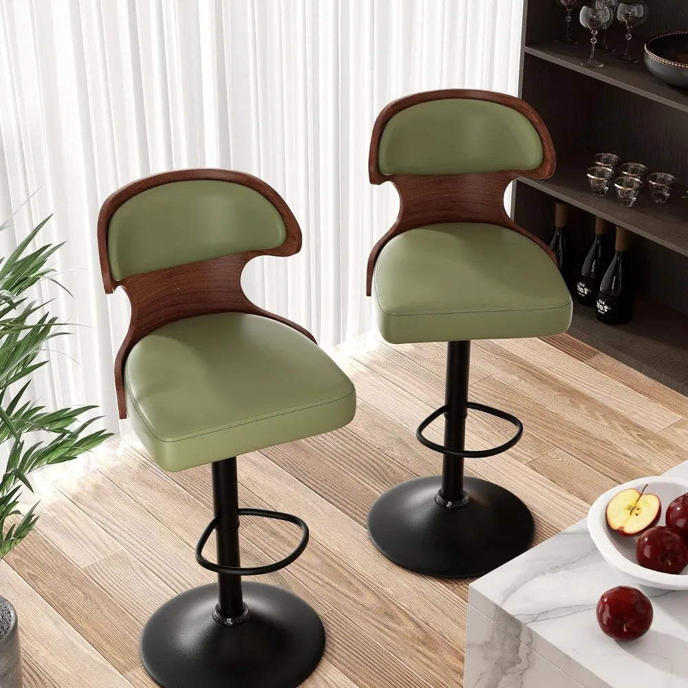 Brambleo Wood-Framed Adjustable Swivel Bar Stool