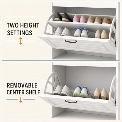 Brambleo ClearEntry Shoe Cabinet — adjustable removable internal dividers