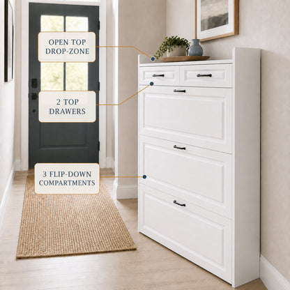 Brambleo ClearEntry Shoe Cabinet — slim entryway solution