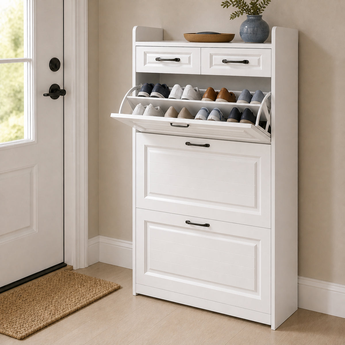 Brambleo ClearEntry Shoe Cabinet — flexible practical design