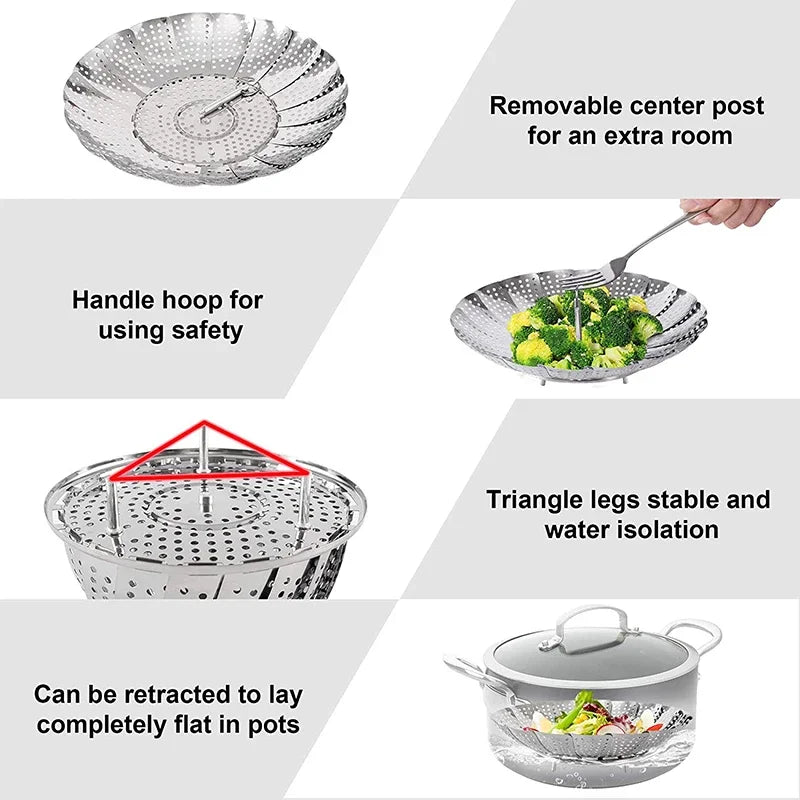 Brambleo Collapsible Stainless Steel Steamer Insert