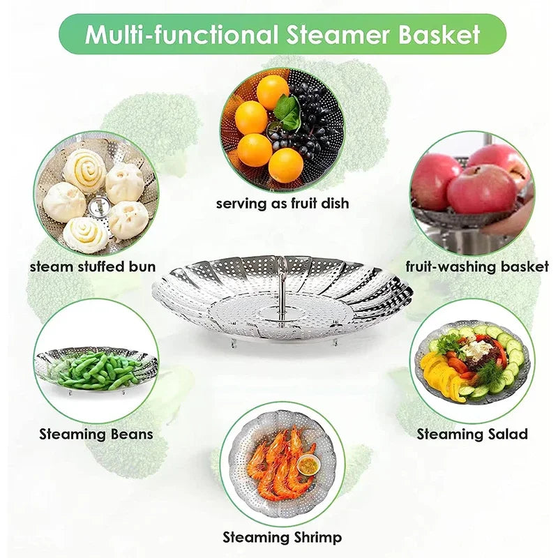 Brambleo Collapsible Stainless Steel Steamer Insert