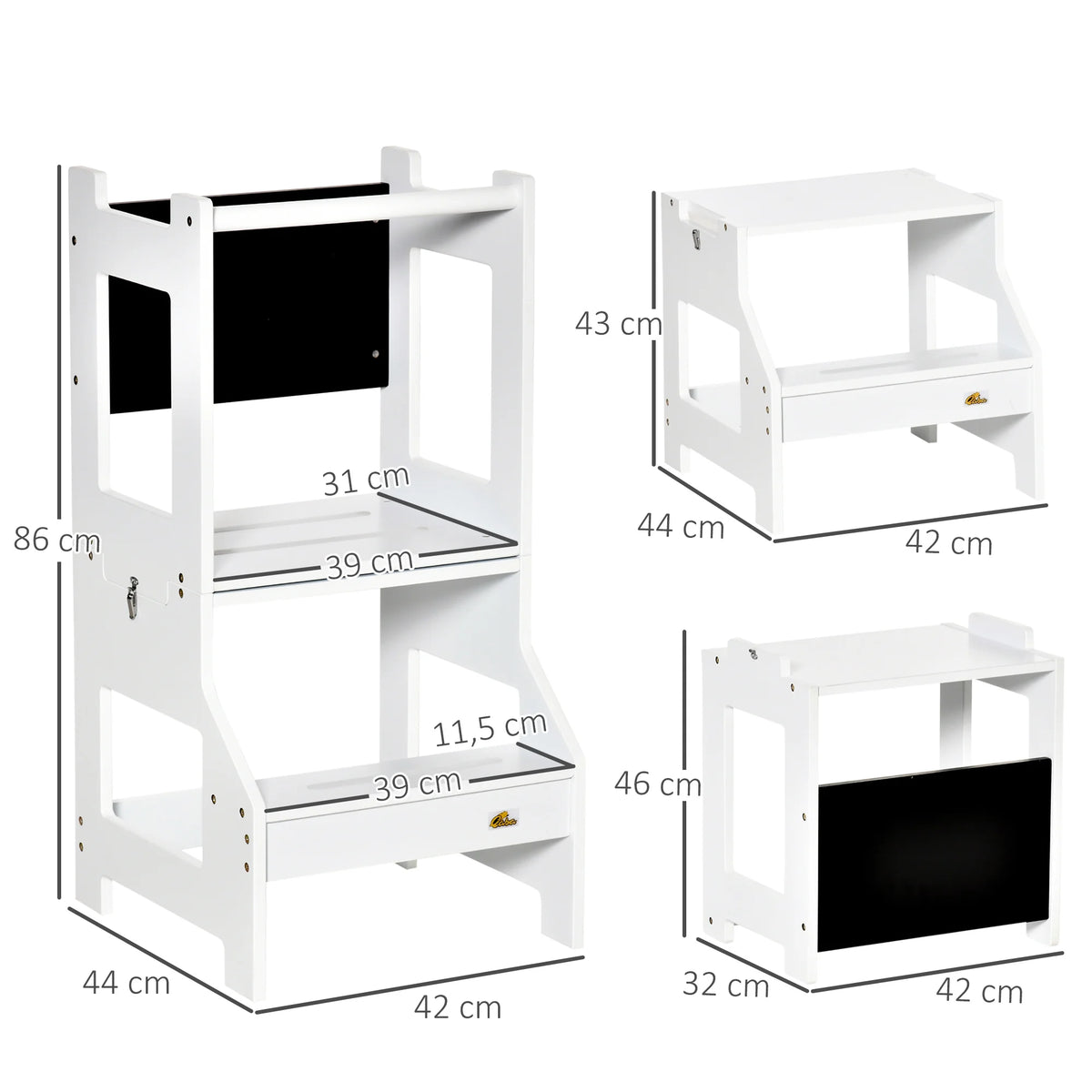 Brambleo Convertible Wood-Framed Learning Tower and Desk
