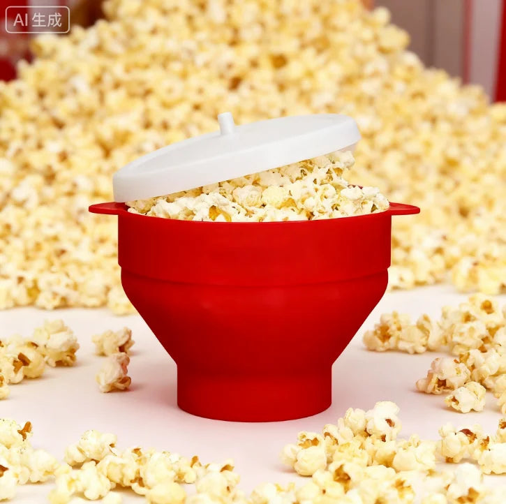 Brambleo Foldable Silicone Microwave Popcorn Bowl