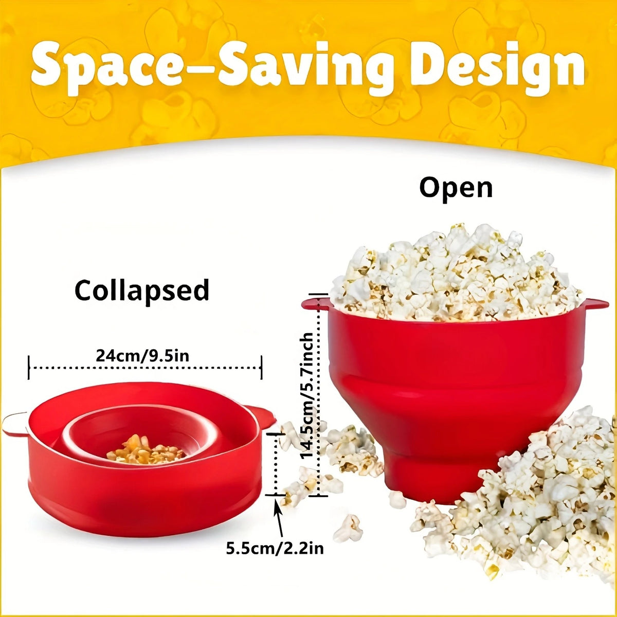 Brambleo Foldable Silicone Microwave Popcorn Bowl