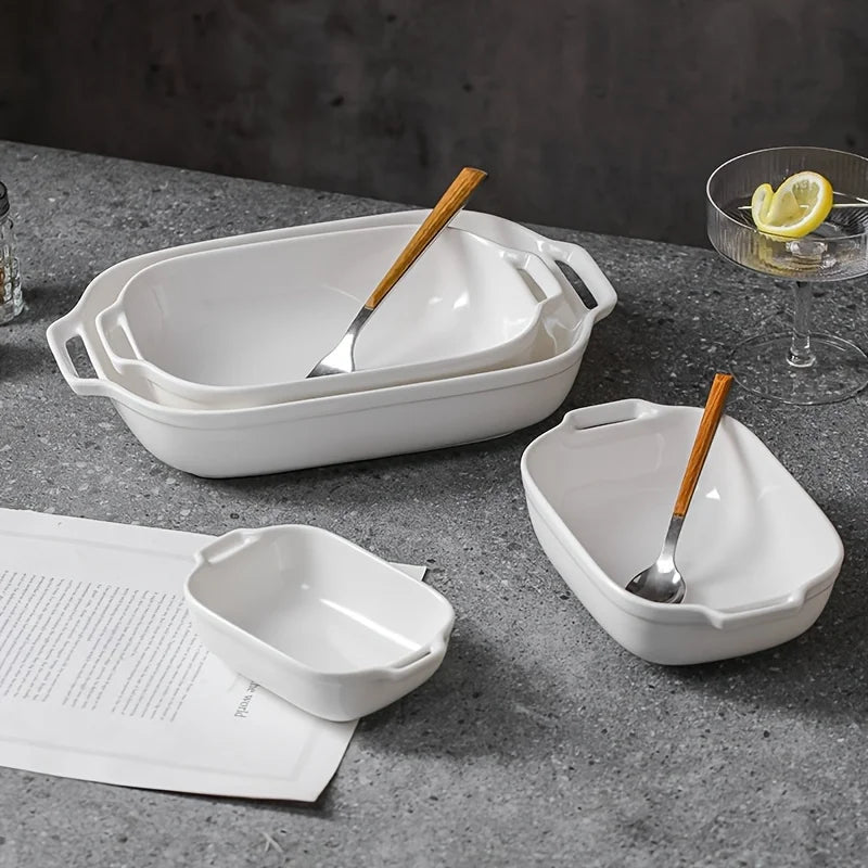 Brambleo Rectangular Ceramic Dish with Dual Handles
