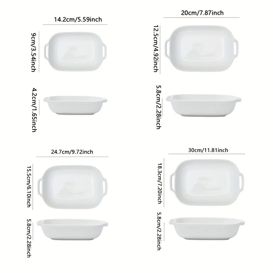 Brambleo Rectangular Ceramic Dish with Dual Handles