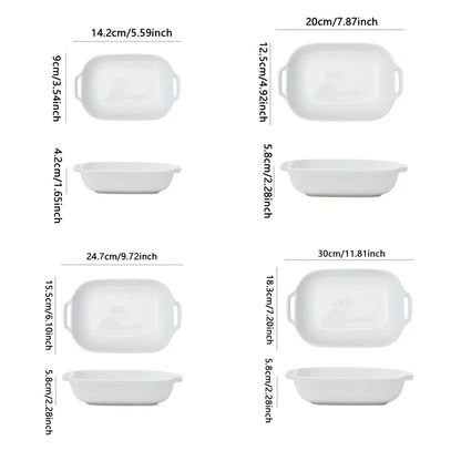 Brambleo Rectangular Ceramic Dish with Dual Handles