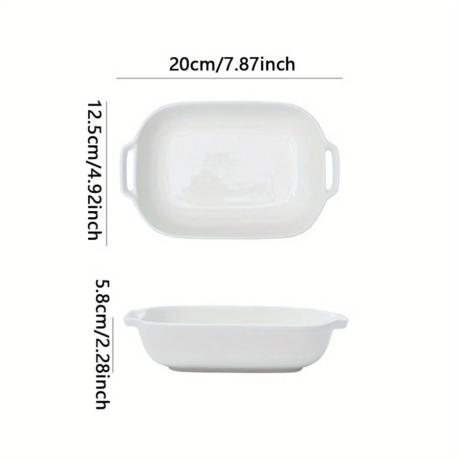 Brambleo Rectangular Ceramic Dish with Dual Handles