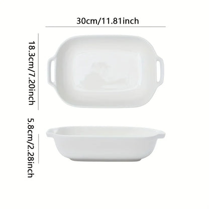 Brambleo Rectangular Ceramic Dish with Dual Handles