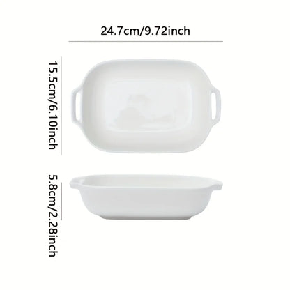 Brambleo Rectangular Ceramic Dish with Dual Handles