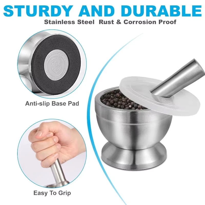 Brambleo Stainless Steel Mortar and Pestle Set