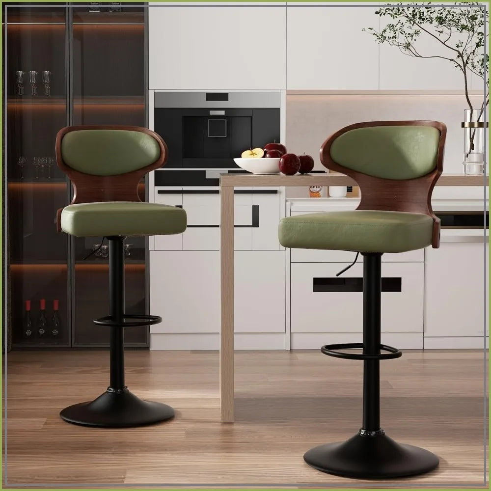 Brambleo Wood-Framed Adjustable Swivel Bar Stool