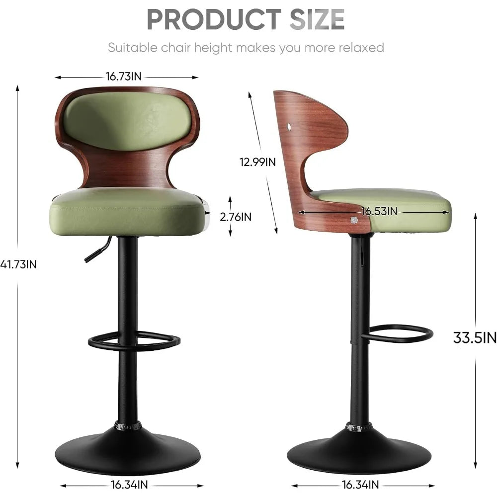 Brambleo Wood-Framed Adjustable Swivel Bar Stool
