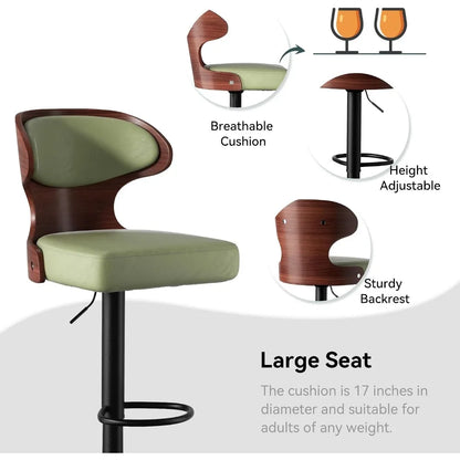 Brambleo Wood-Framed Adjustable Swivel Bar Stool