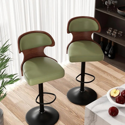 Brambleo Wood-Framed Adjustable Swivel Bar Stool