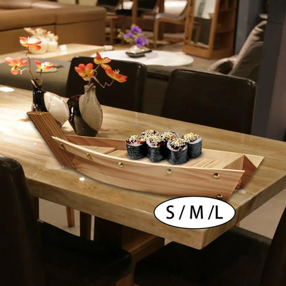 Brambleo Wooden Sushi-Boat Serving Tray